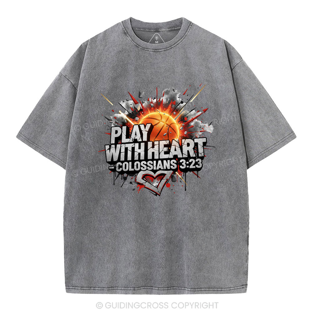 Play With Heart Christian Washed T-Shirt