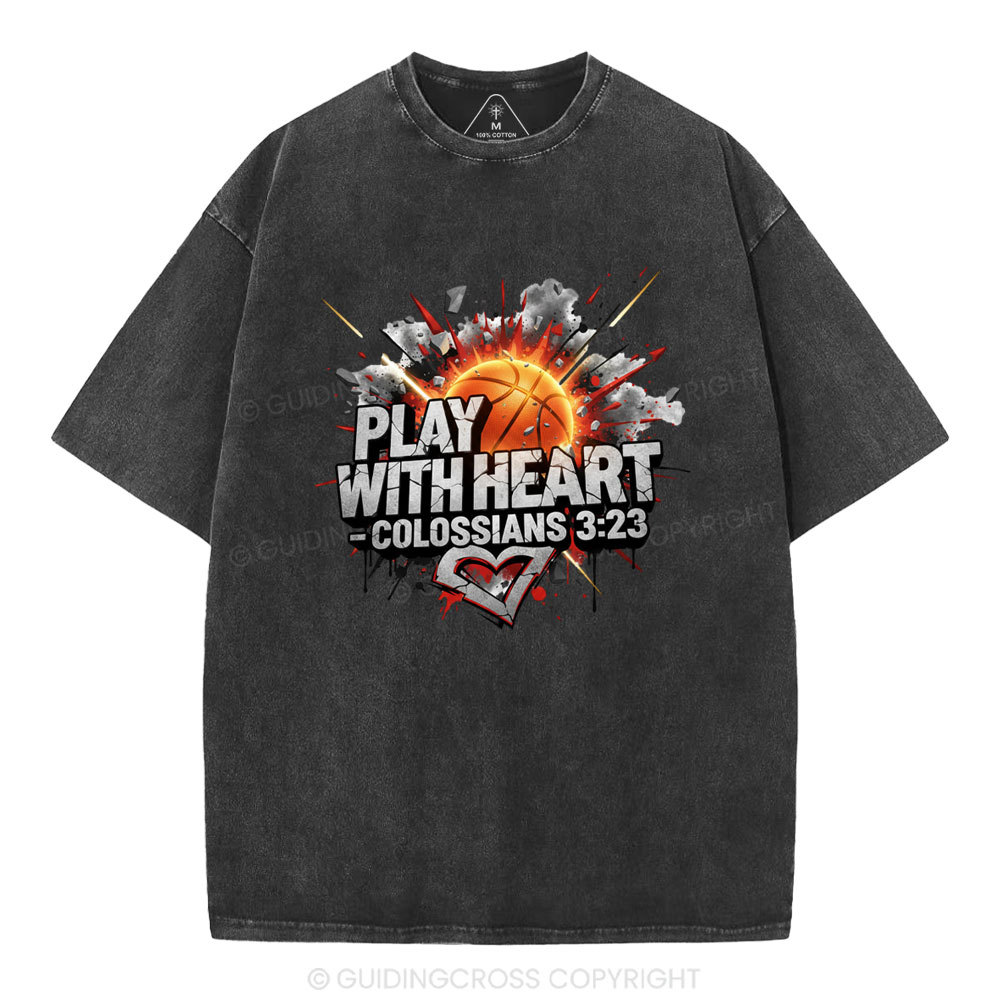 Play With Heart Christian Washed T-Shirt