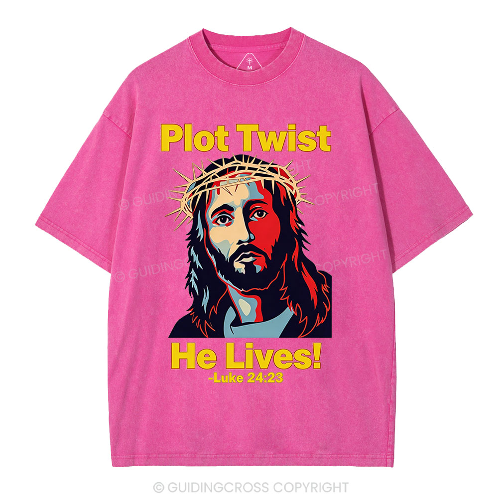 Plot Twist He Lives Christian Wahsed T-Shirt