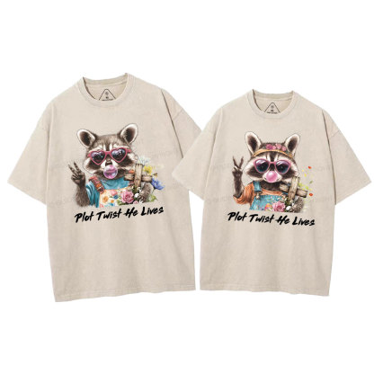 Plot Twist He Lives Christian Washed T-Shirt