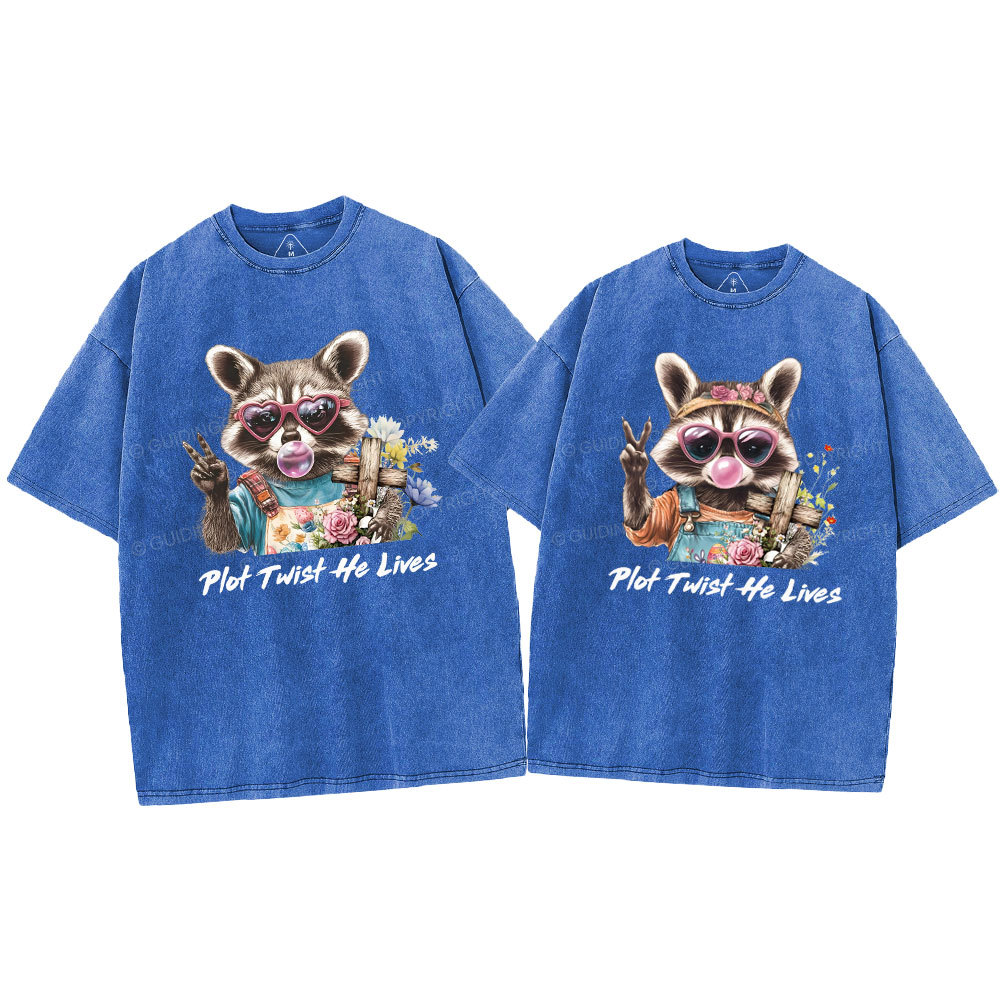 Plot Twist He Lives Christian Washed T-Shirt