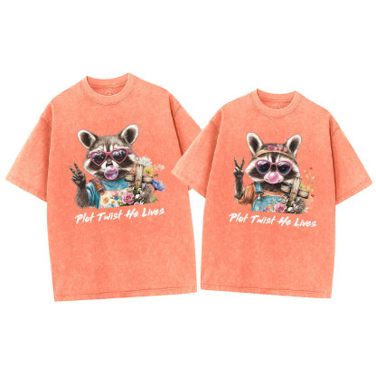 Plot Twist He Lives Christian Washed T-Shirt