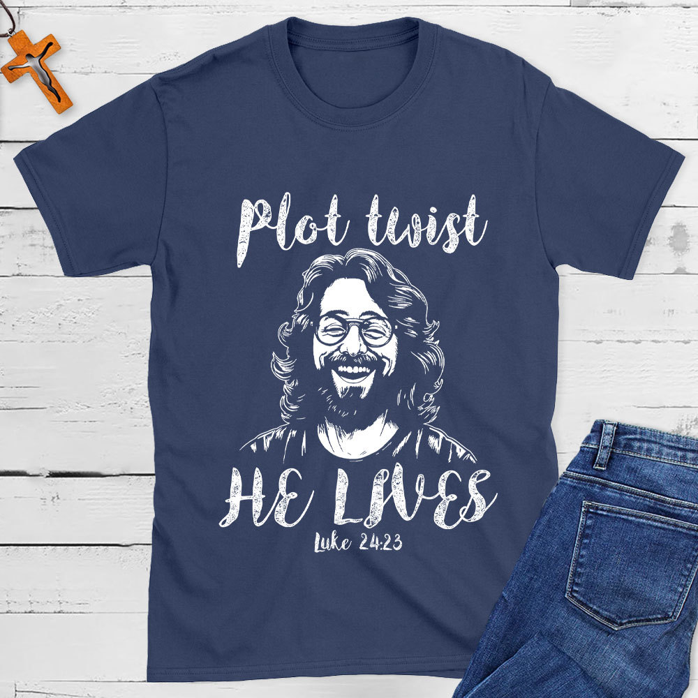 Plot Twist He Lives Vintage Jesus T-Shirt