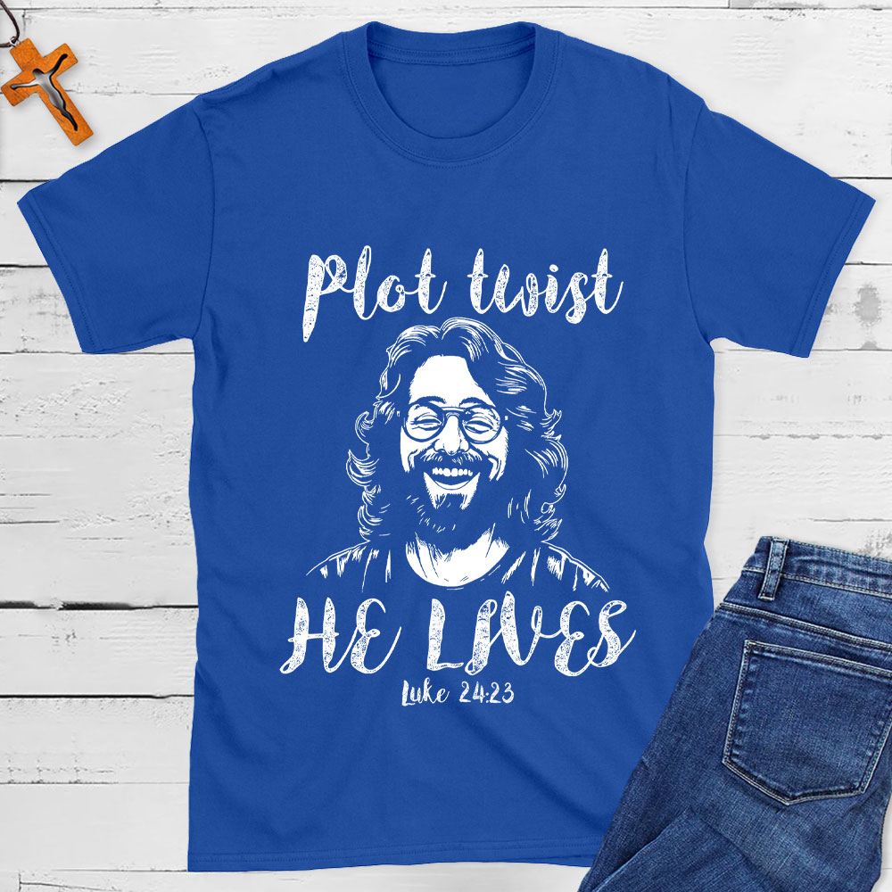 Plot Twist He Lives Vintage Jesus T-Shirt