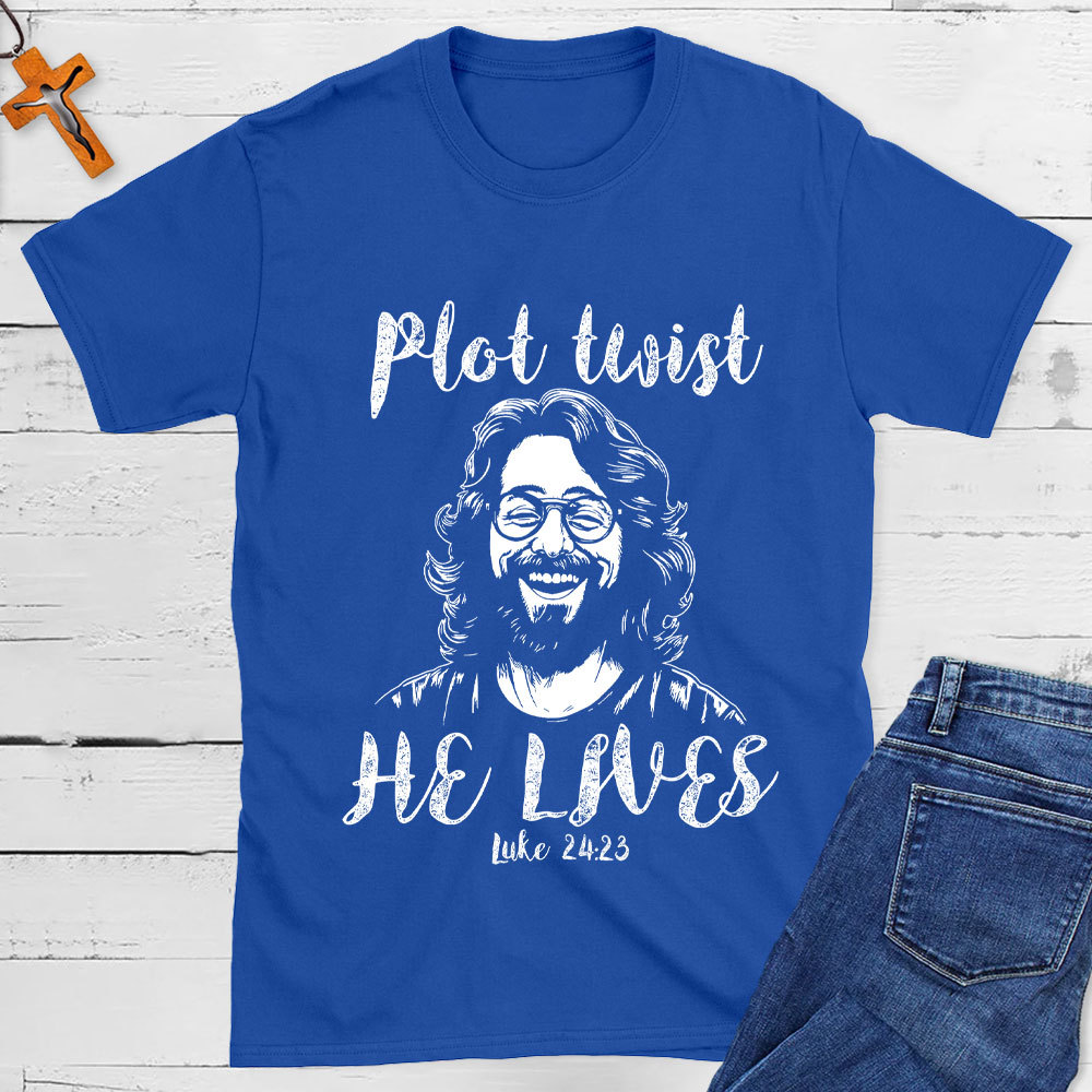 Plot Twist He Lives Vintage Jesus T-Shirt