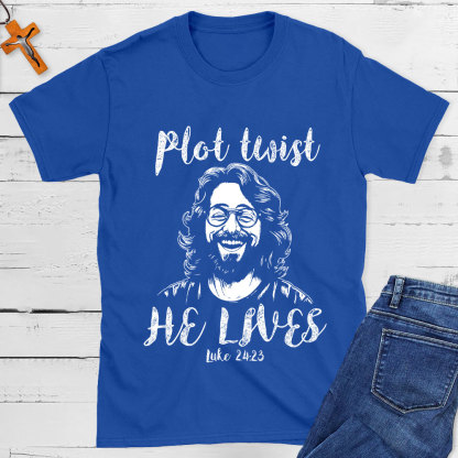 Plot Twist He Lives Vintage Jesus T-Shirt