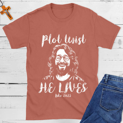 Plot Twist He Lives Vintage Jesus T-Shirt