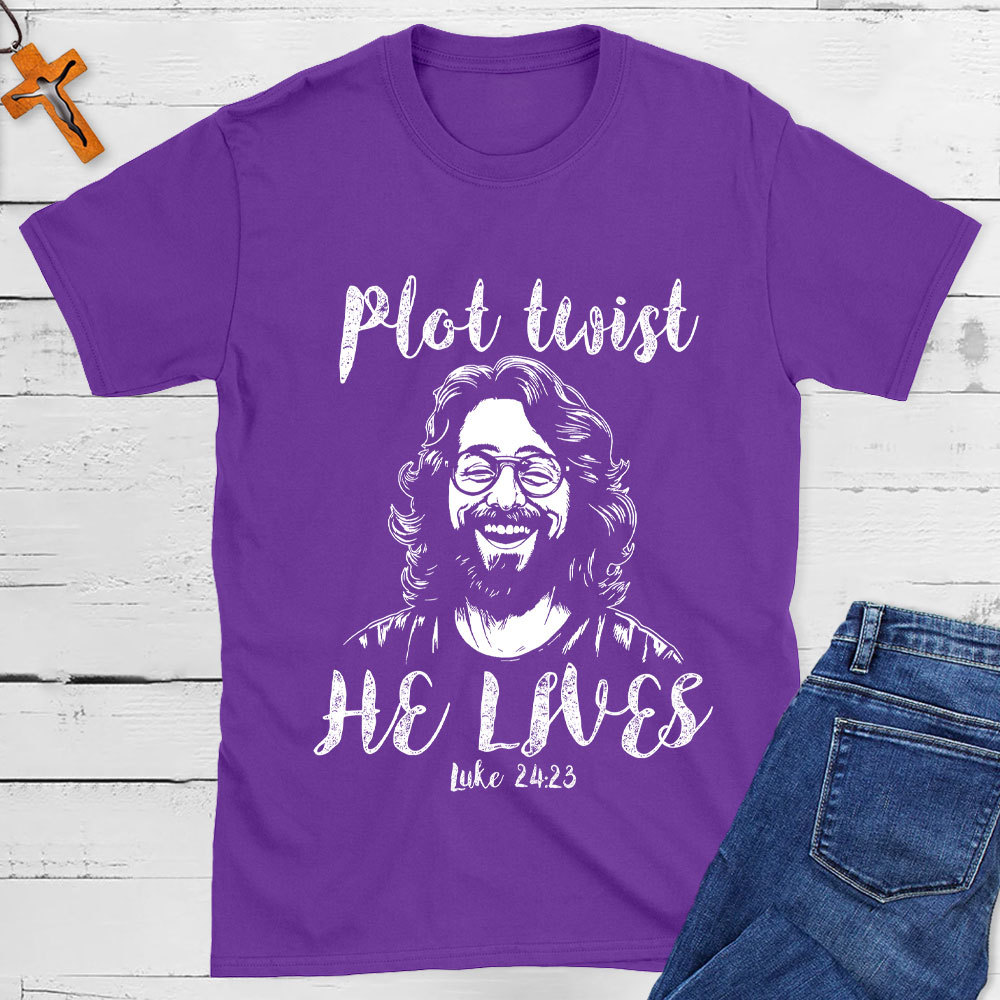 Plot Twist He Lives Vintage Jesus T-Shirt