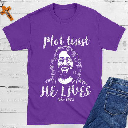 Plot Twist He Lives Vintage Jesus T-Shirt