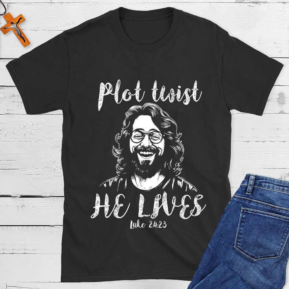 Plot Twist He Lives Vintage Jesus T-Shirt