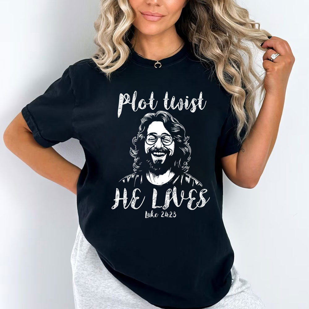 Plot Twist He Lives Vintage Jesus T-Shirt