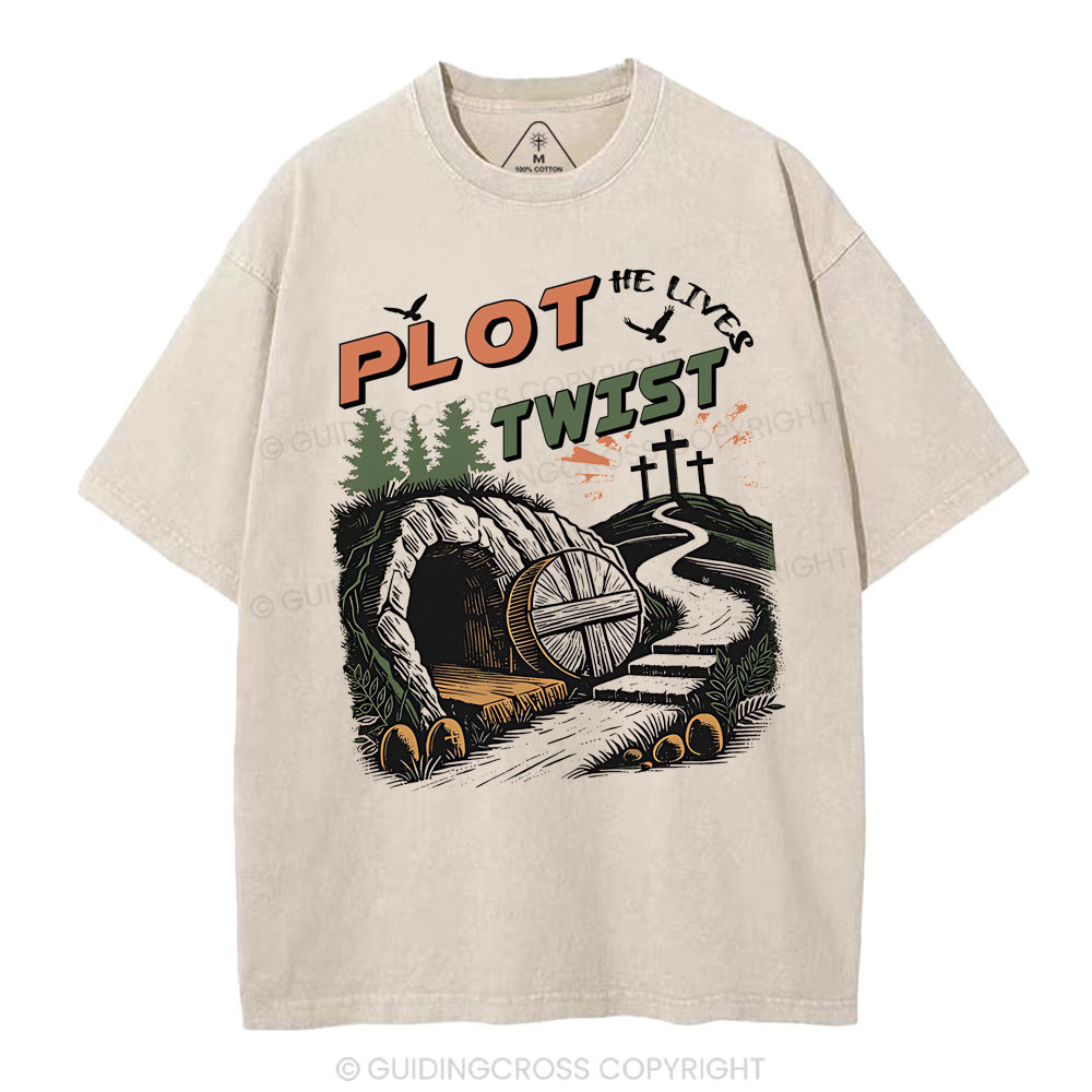 Plot Twist Retro Christian Washed T-Shirt