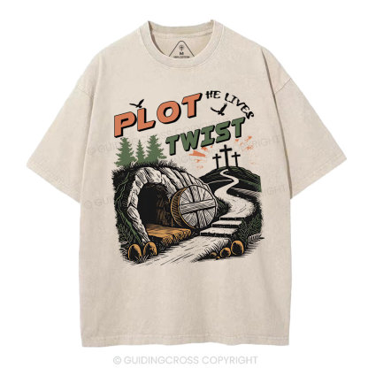 Plot Twist Retro Christian Washed T-Shirt