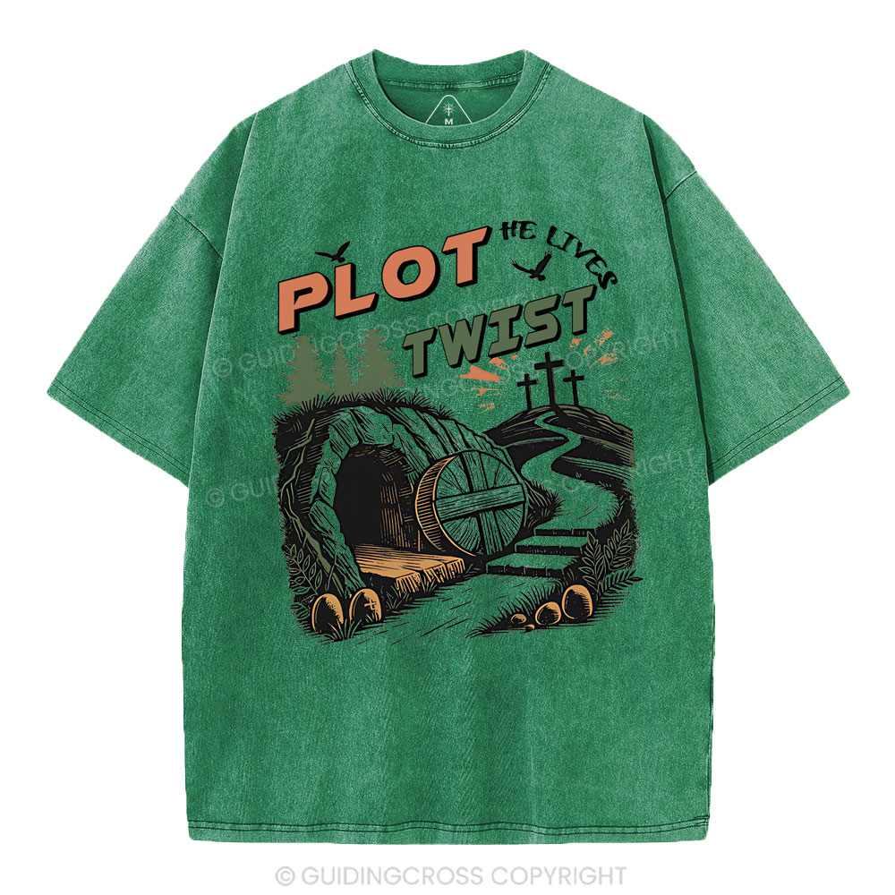Plot Twist Retro Christian Washed T-Shirt