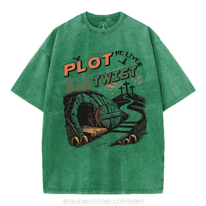 Plot Twist Retro Christian Washed T-Shirt