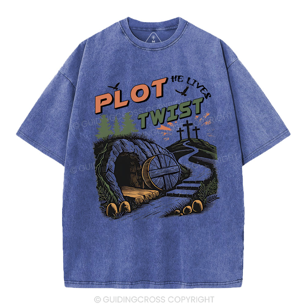 Plot Twist Retro Christian Washed T-Shirt
