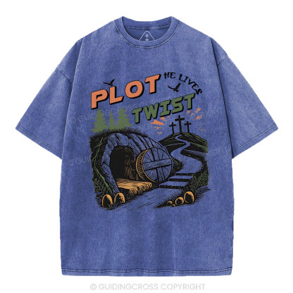 Plot Twist Retro Christian Washed T-Shirt