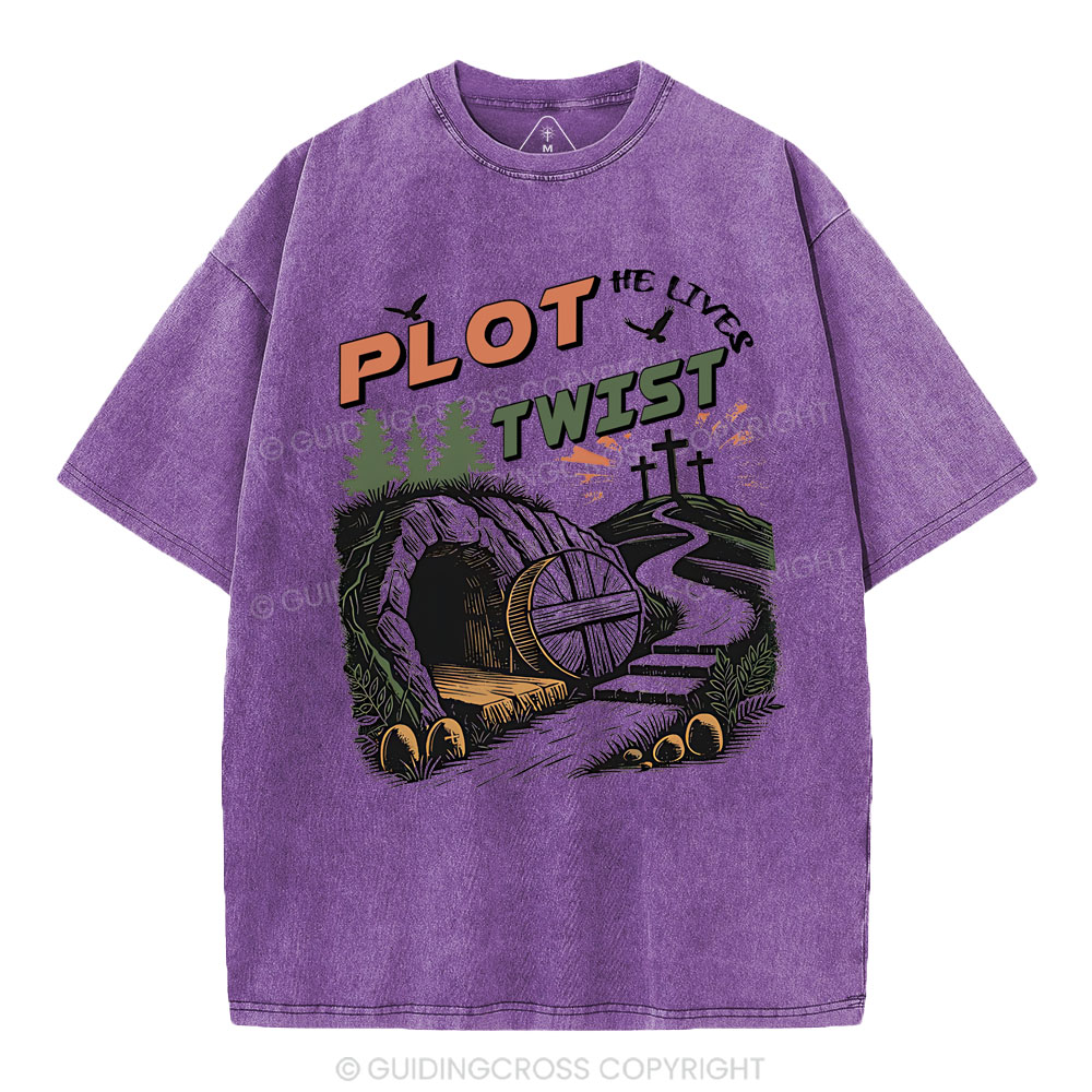 Plot Twist Retro Christian Washed T-Shirt