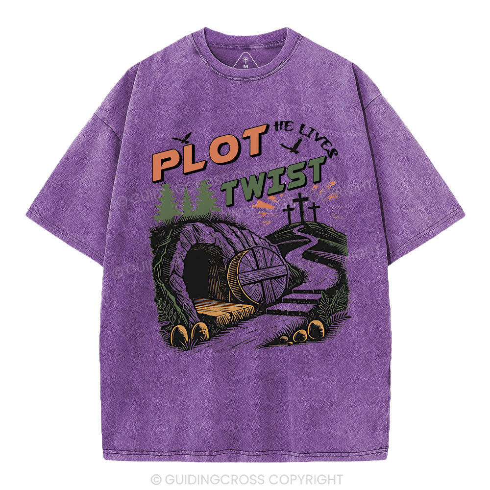 Plot Twist Retro Christian Washed T-Shirt