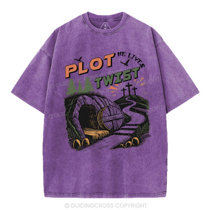 Plot Twist Retro Christian Washed T-Shirt