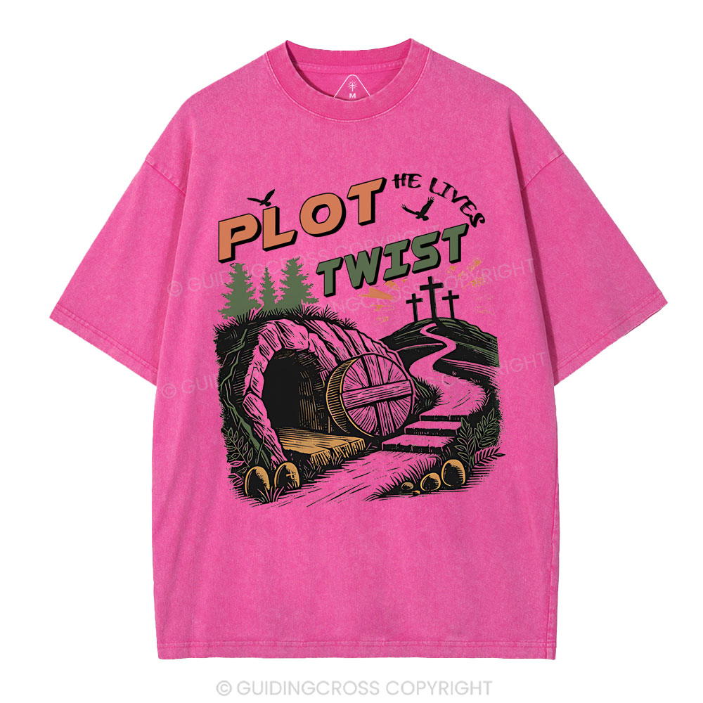 Plot Twist Retro Christian Washed T-Shirt