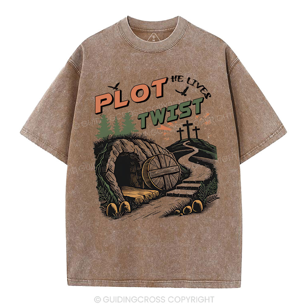 Plot Twist Retro Christian Washed T-Shirt