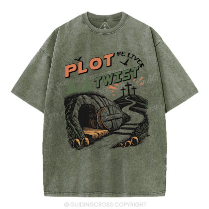 Plot Twist Retro Christian Washed T-Shirt