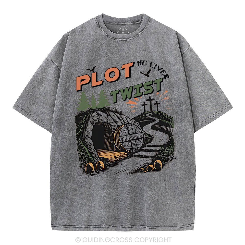 Plot Twist Retro Christian Washed T-Shirt