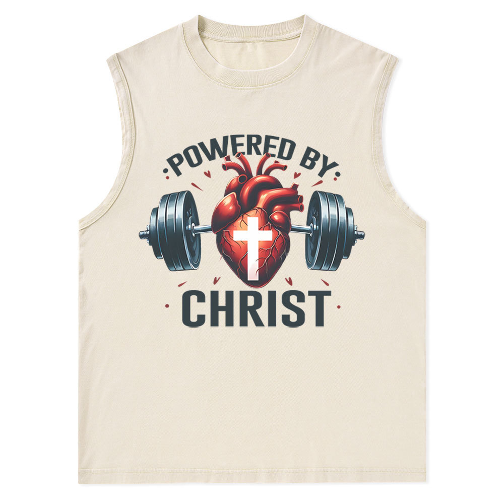 Powered By Chrsit Christian Washed Tank Top
