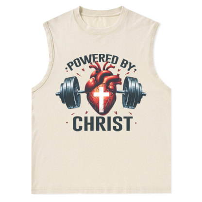 Powered By Chrsit Christian Washed Tank Top