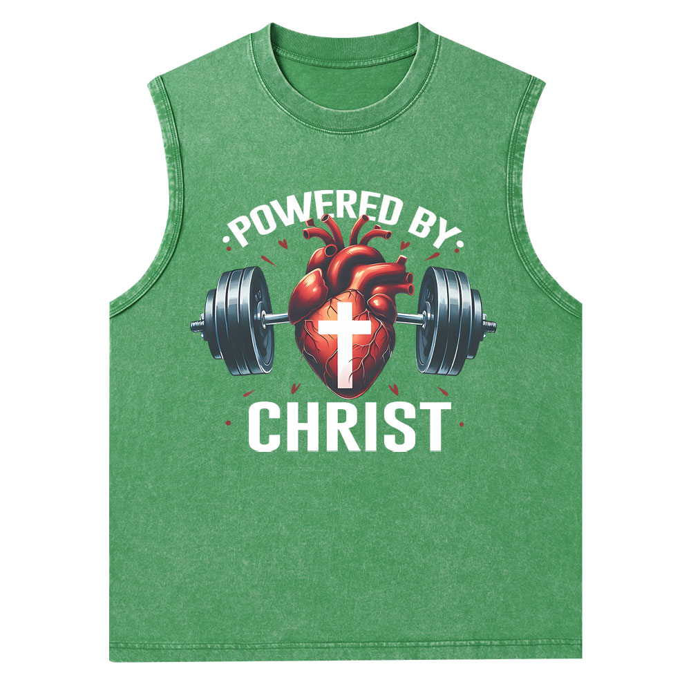 Powered By Chrsit Christian Washed Tank Top