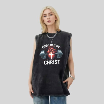 Powered By Chrsit Christian Washed Tank Top