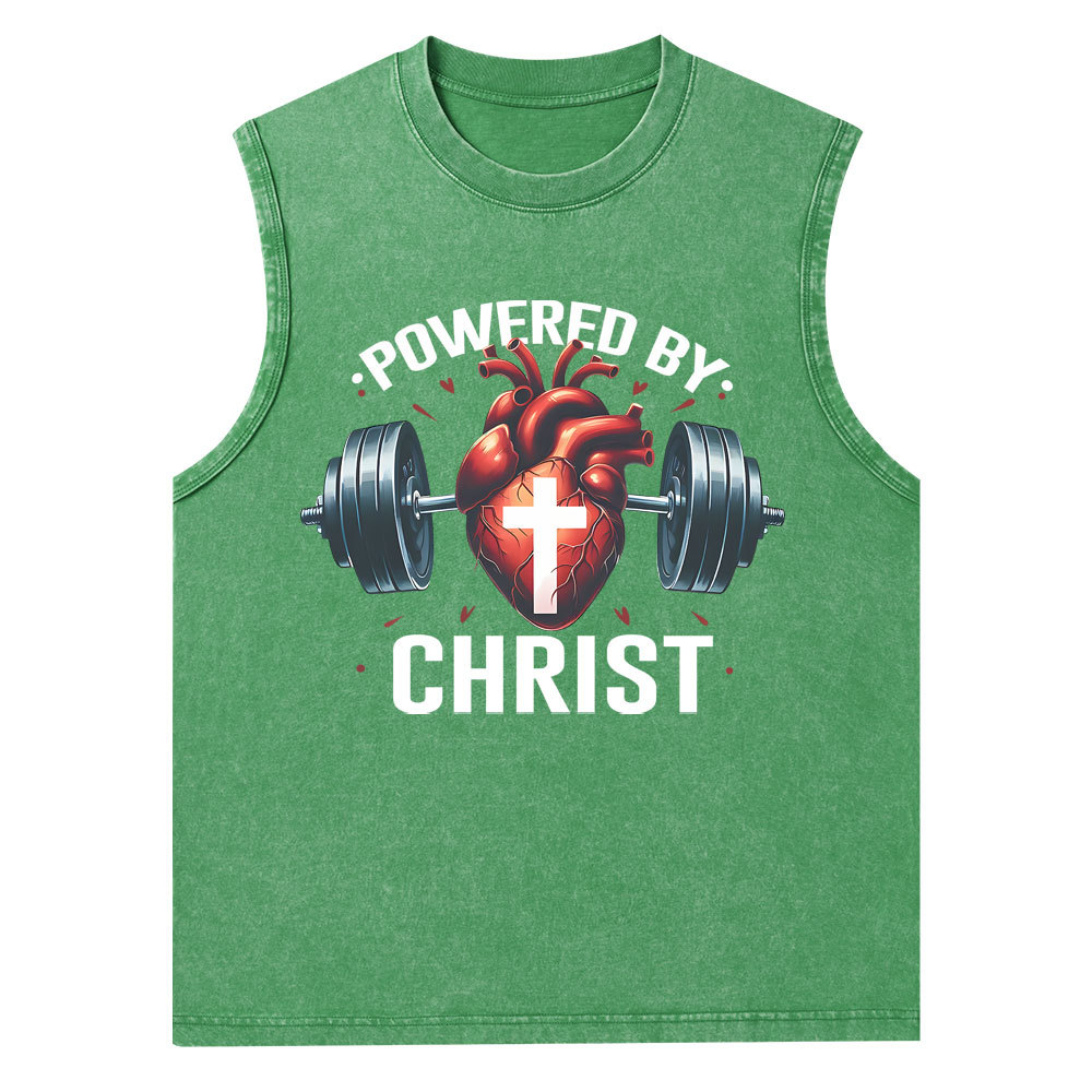 Powered By Chrsit Christian Washed Tank Top