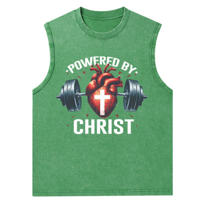 Powered By Chrsit Christian Washed Tank Top