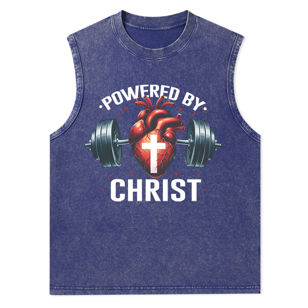 Powered By Chrsit Christian Washed Tank Top