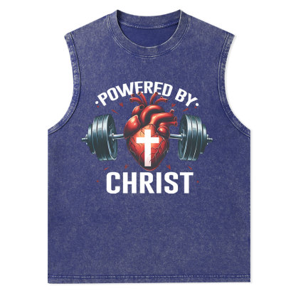 Powered By Chrsit Christian Washed Tank Top