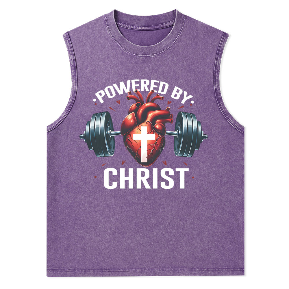 Powered By Chrsit Christian Washed Tank Top