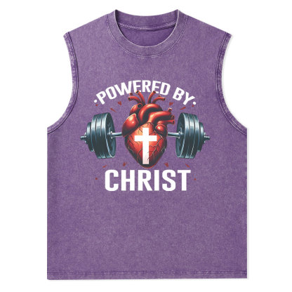 Powered By Chrsit Christian Washed Tank Top