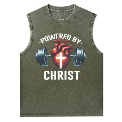 Powered By Chrsit Christian Washed Tank Top