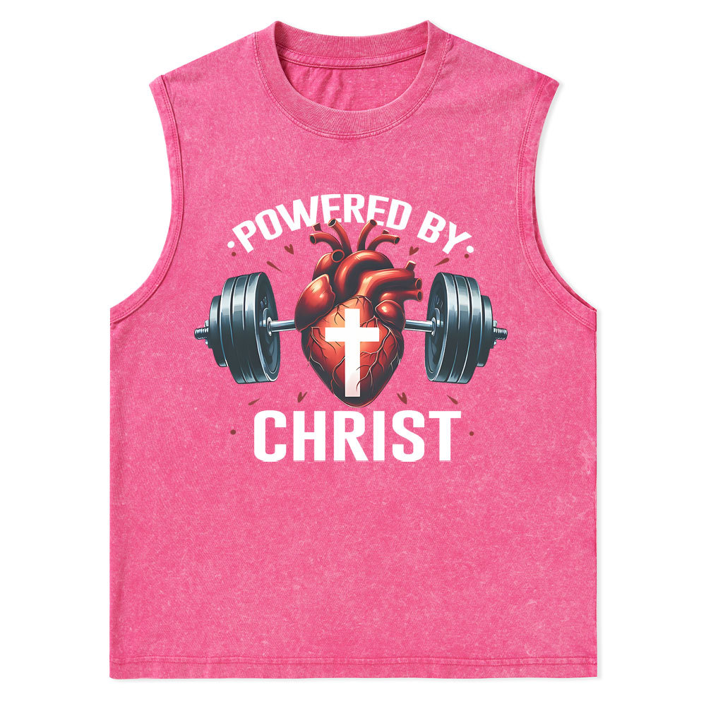 Powered By Chrsit Christian Washed Tank Top