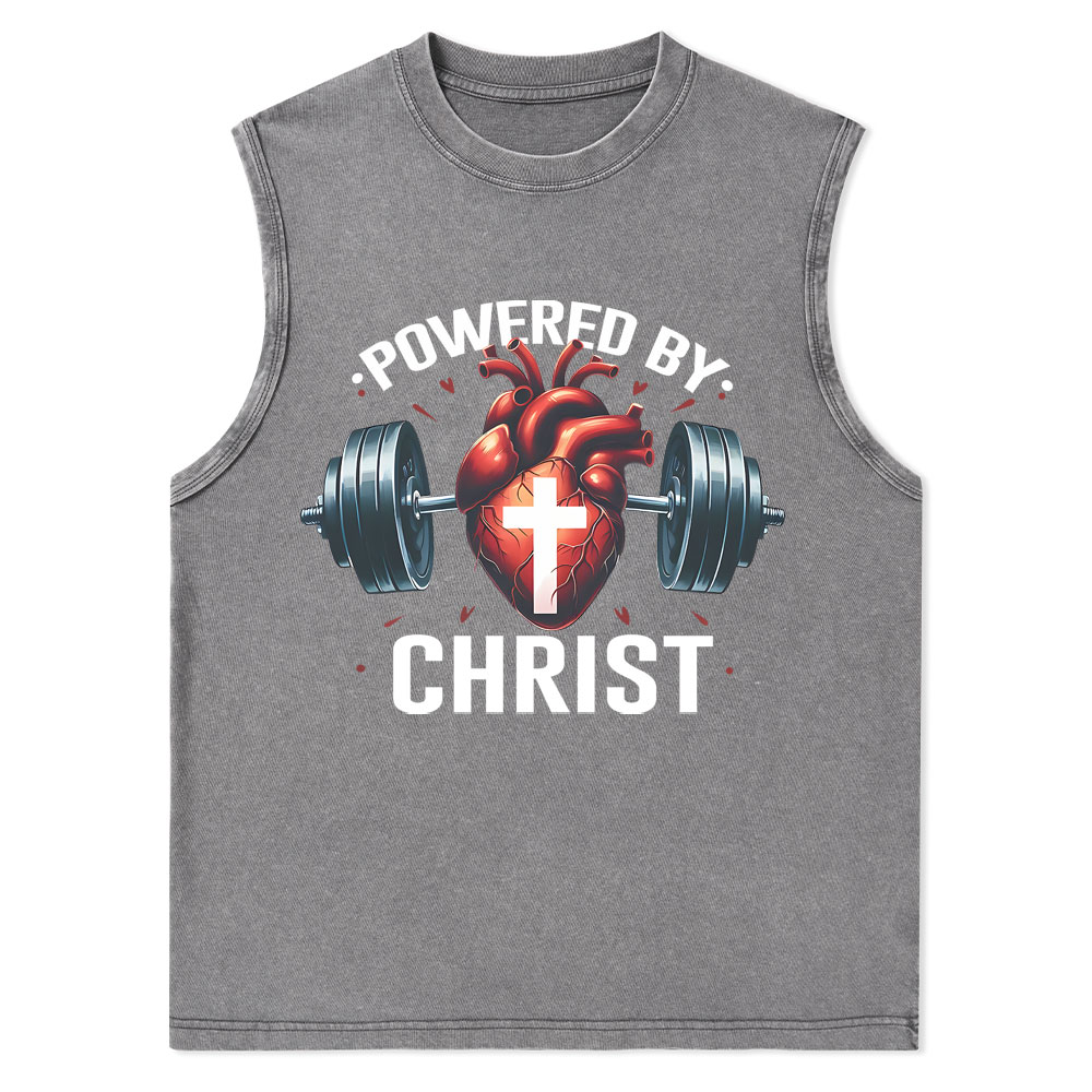 Powered By Chrsit Christian Washed Tank Top