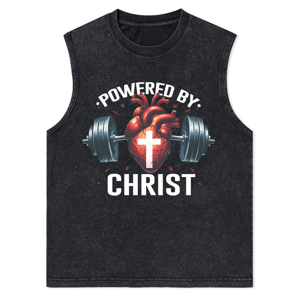 Powered By Chrsit Christian Washed Tank Top