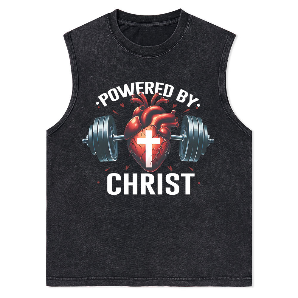 Powered By Chrsit Christian Washed Tank Top