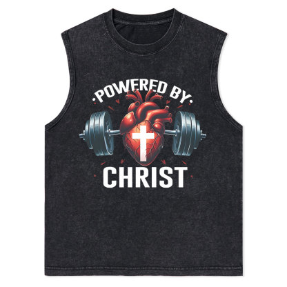 Powered By Chrsit Christian Washed Tank Top
