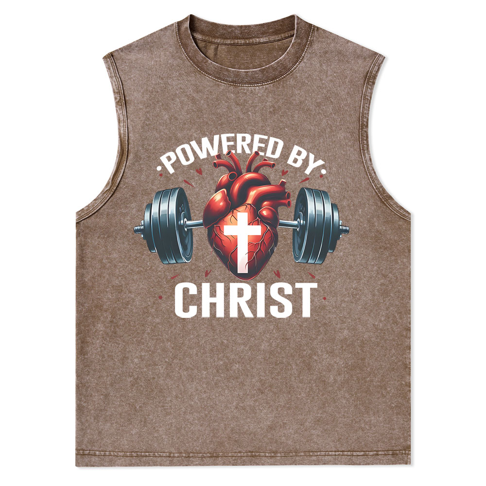 Powered By Chrsit Christian Washed Tank Top