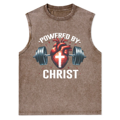Powered By Chrsit Christian Washed Tank Top