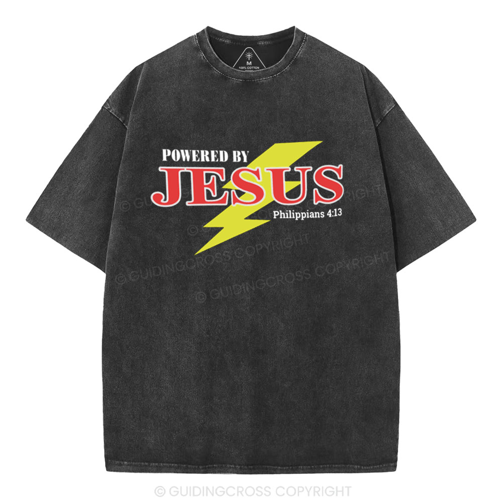 Powered By Jesus Christian Washed T-Shirt