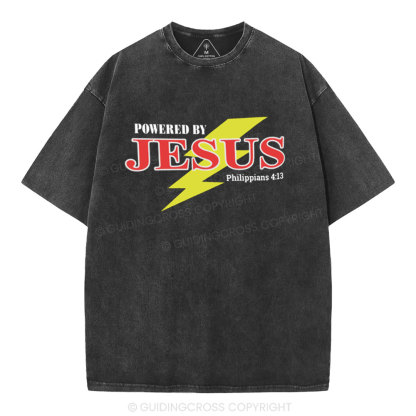 Powered By Jesus Christian Washed T-Shirt