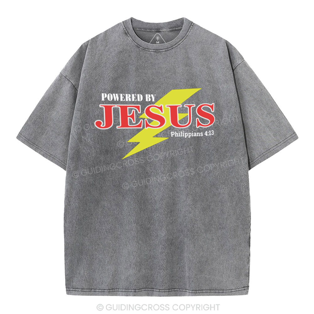 Powered By Jesus Christian Washed T-Shirt