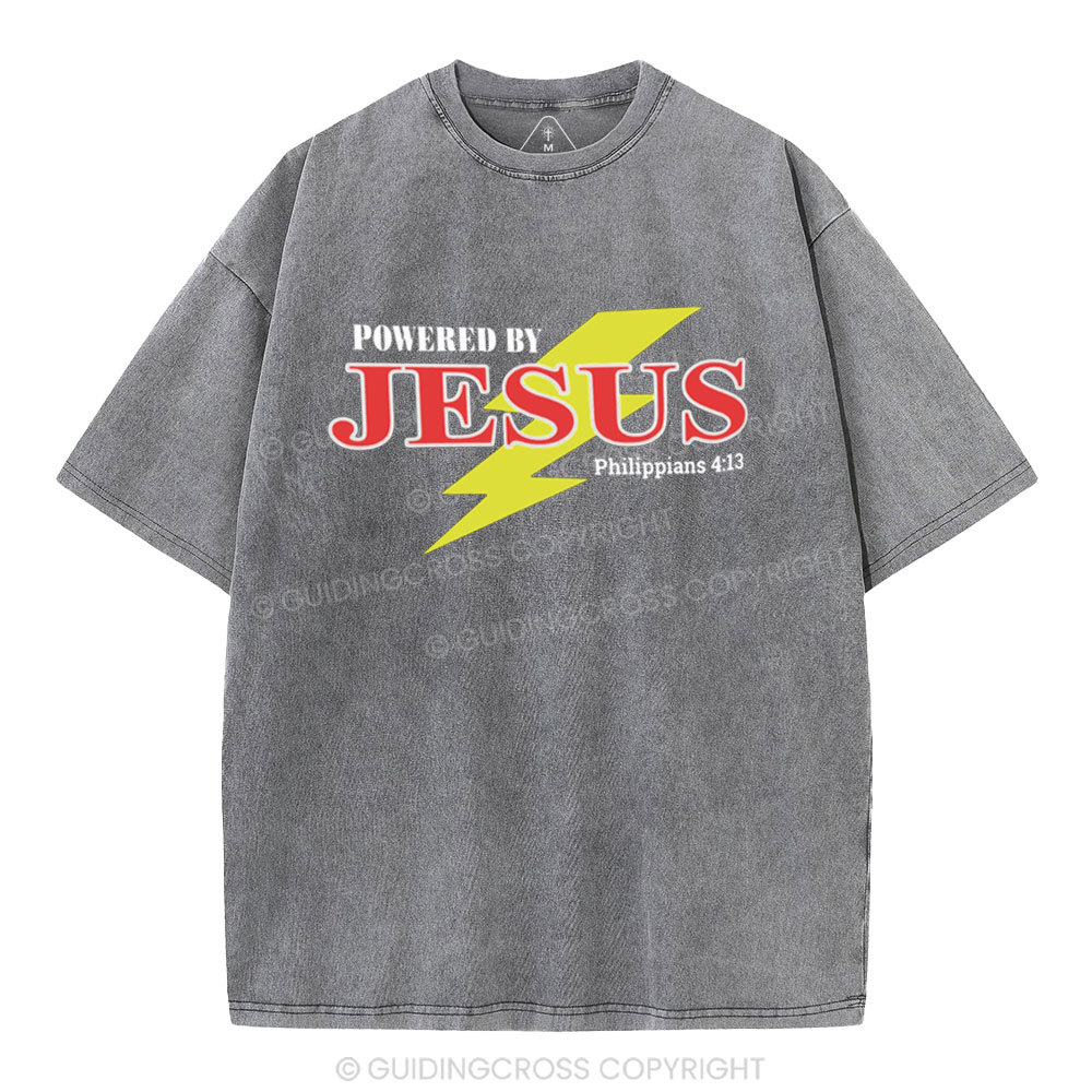 Powered By Jesus Christian Washed T-Shirt